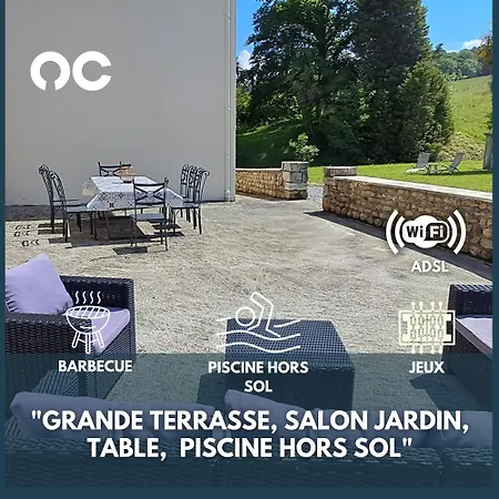 בית נופש Charmante Maison - Terrasse, Piscine - Pres De Pau