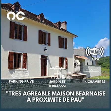 Charmante Maison - Terrasse, Piscine - Pres De Pau * Aubertin